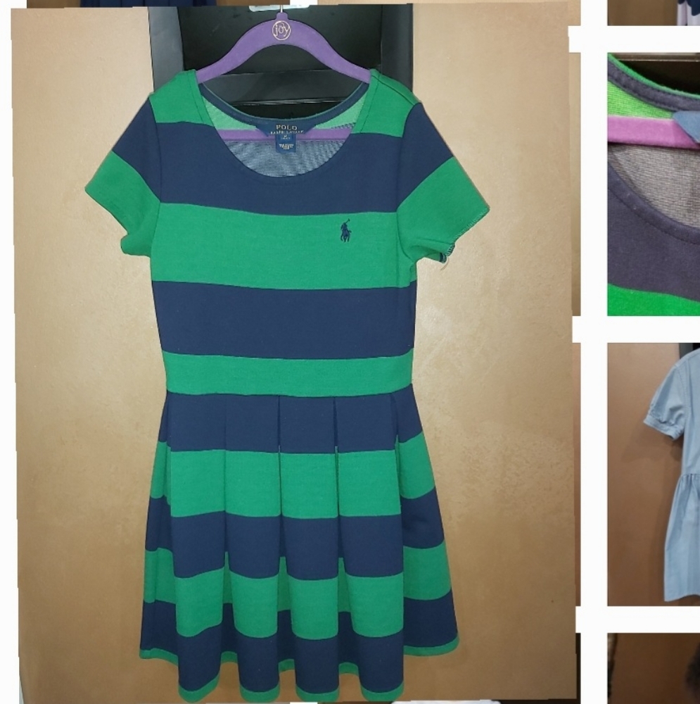 POLO Girls Pleated Dress Size M (8-10)